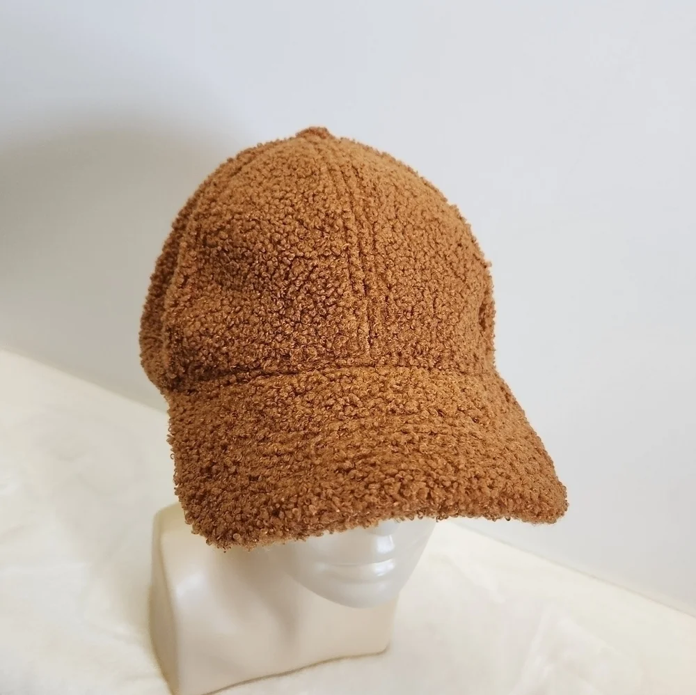 Public Opinion Tan Toffee Teddy Fleece Fuzzy Women's Baseball Hat Cap
